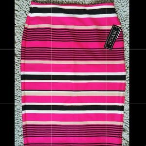 NWT FUSHIA TAN BODYCON PENCIL SKIRT